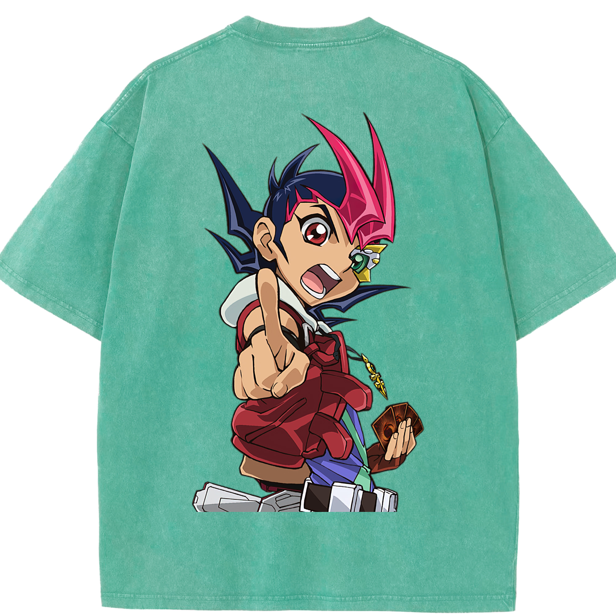 （画像用） 遊☆戯☆王 Yu-Gi-Oh! 綿100% ヴィンテージ風 半袖Tシャツ（背面プリント）